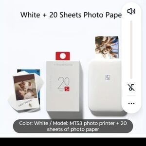 Gamechanger!!40/film!!!Mini Portable Photo Printer !From Your Phone, Crystal